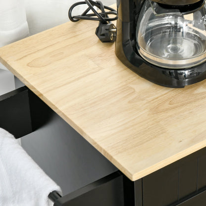 Modern Kitchen Island, Utility Cart with 2 Drawers, Cabinets, Black Kitchen Islands & Kitchen Carts at Gallery Canada