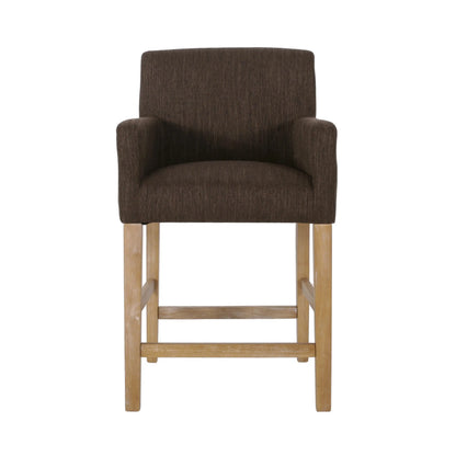 Upholstered Counter Stools, Rubberwood Frame, 24" L x 23" W x 39.5" H, Brown Bar Stools Brown at Gallery Canada