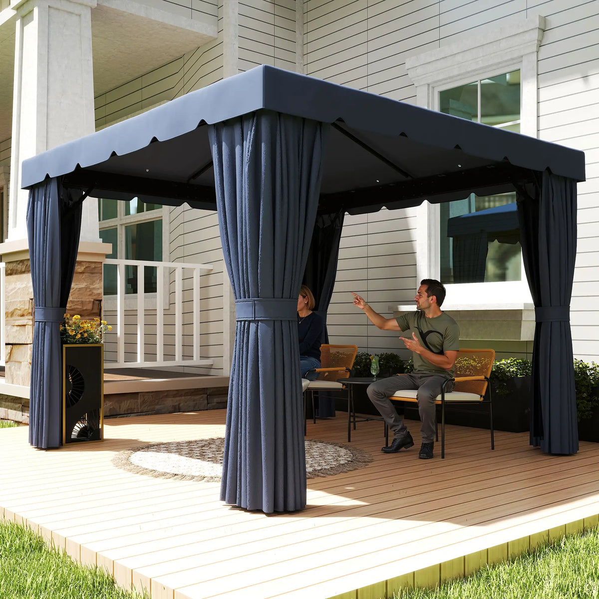 10' X 10' Outdoor Patio Gazebo, Dark Blue Gazebos at Gallery Canada