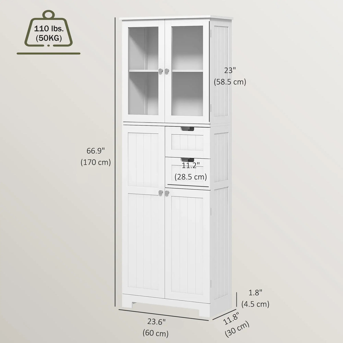 Tall Bathroom Storage Cabinet With Adjustable Shelves, White Freestanding Bathroom Cabinets at Gallery Canada