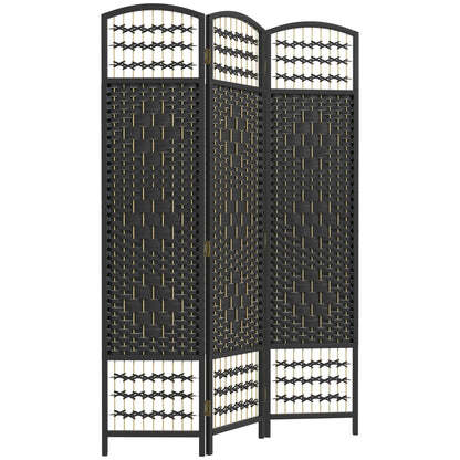 3 Panel Folding Room Divider, Portable Privacy Screen, Black Room Dividers Black at Gallery Canada