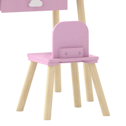 Kids Vanity Set, Makeup Table, Mirror, Stool, Drawer, 7-Piece, Pink Toy Vanity at Gallery Canada