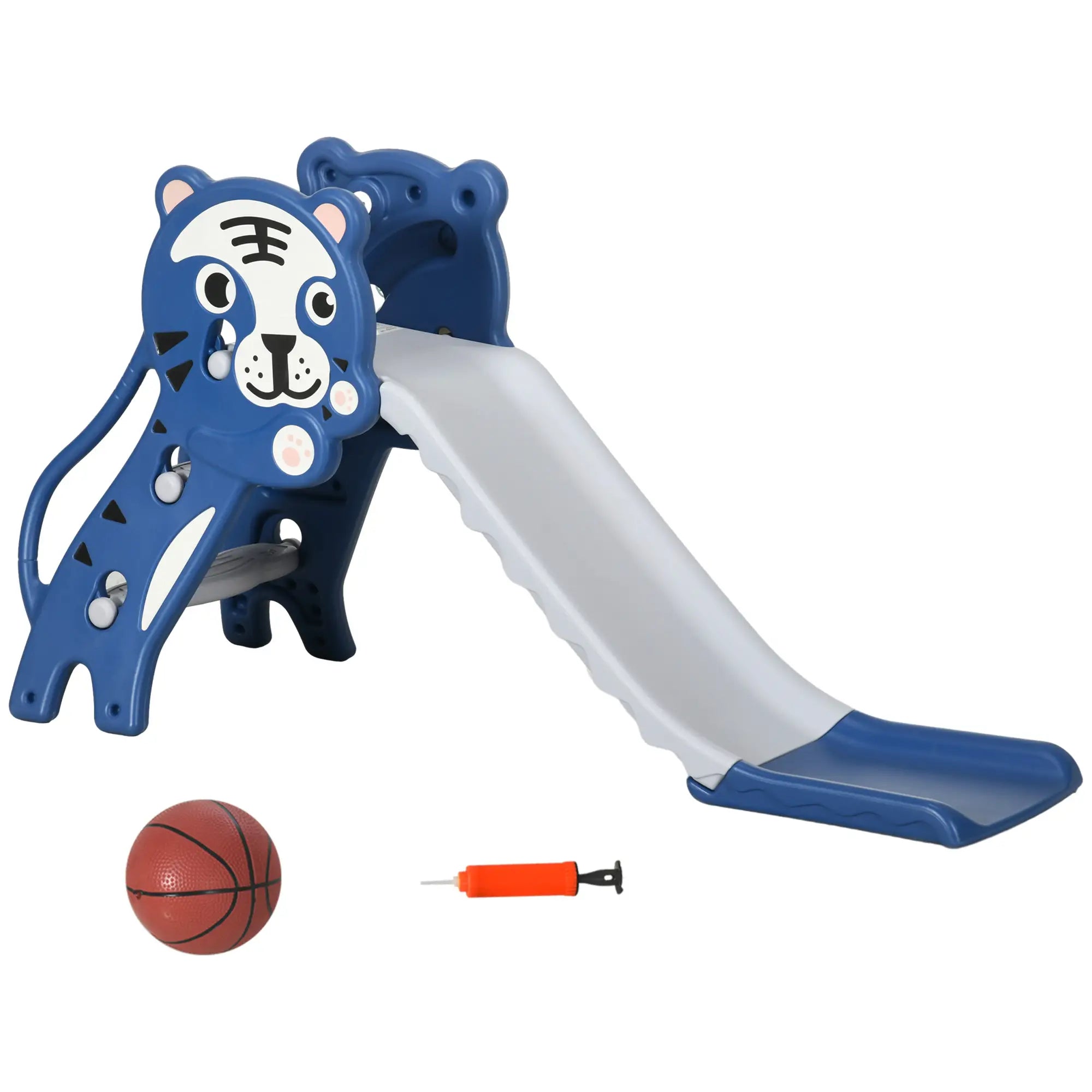 3 in 1 Toddler Slide, Basketball Hoop, Climber, 18-36 Months, Blue Gym Sets & Swings Blue, Grey at Gallery Canada