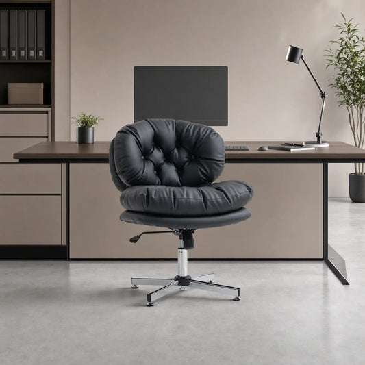 Armless Office Chair, Wide Padded Seat, Adjustable Height, Black Task Chairs Black at Gallery Canada