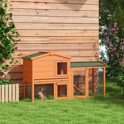 Two-Level Rabbit Hutch, Small Animal House, Pet Bunny Cage, Outdoor Run Rabbit Hutch at Gallery Canada