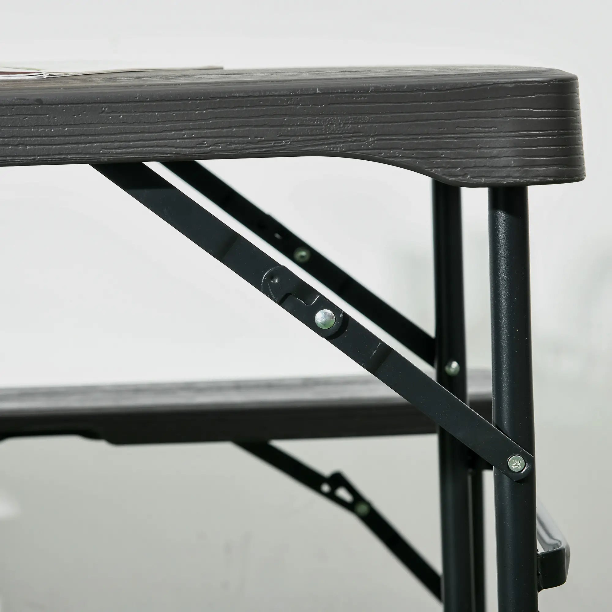 Folding Picnic Table With 2 Benches, 3-Piece Set for 4, Dark Grey Bistro Sets at Gallery Canada