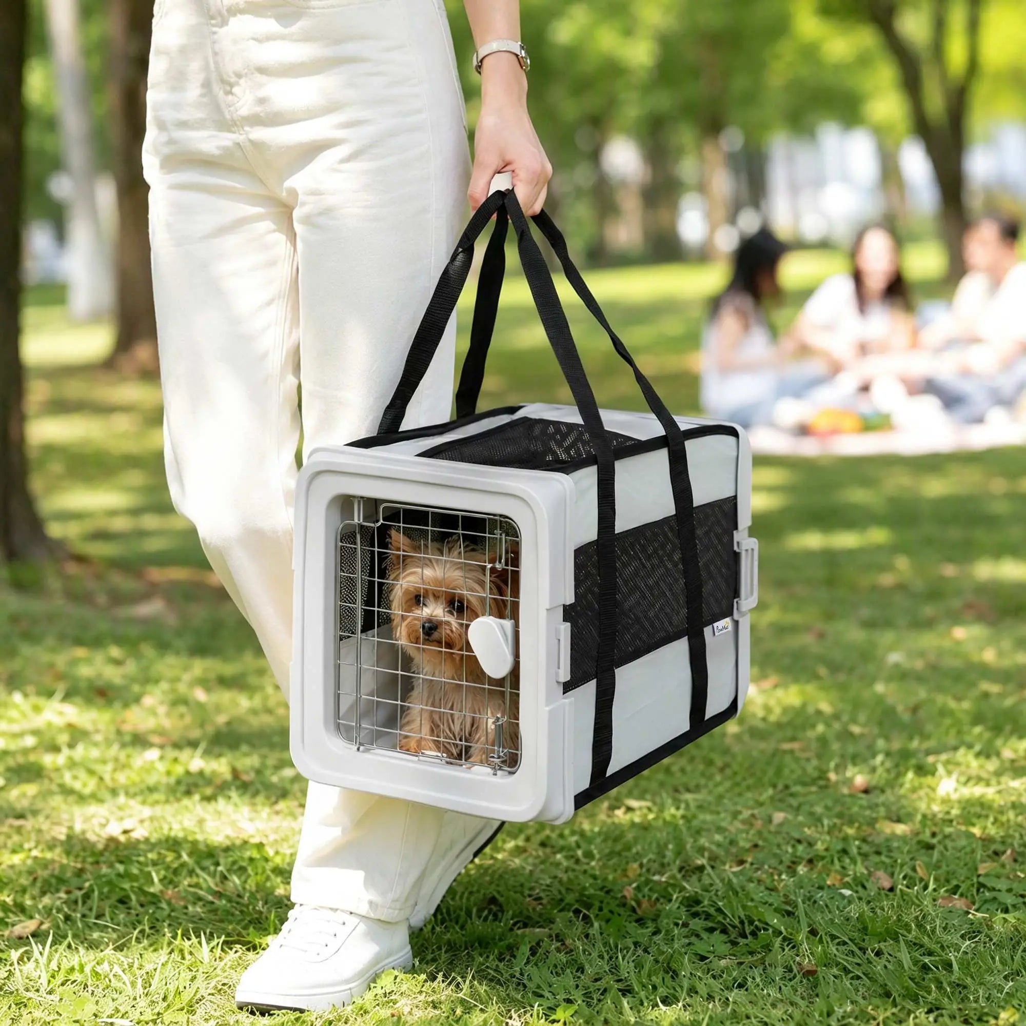 Soft-Sided Pet Carrier Bag With Mesh Windows, Foldable Dog Travel Bag Dog Bike Trailers & Strollers at Gallery Canada
