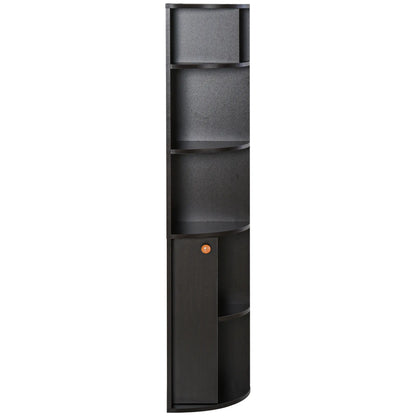 5-Tier Corner Bookcase, Storage Bookshelf, Open Compartments, Cabinet, Black Bookcases With Doors at Gallery Canada