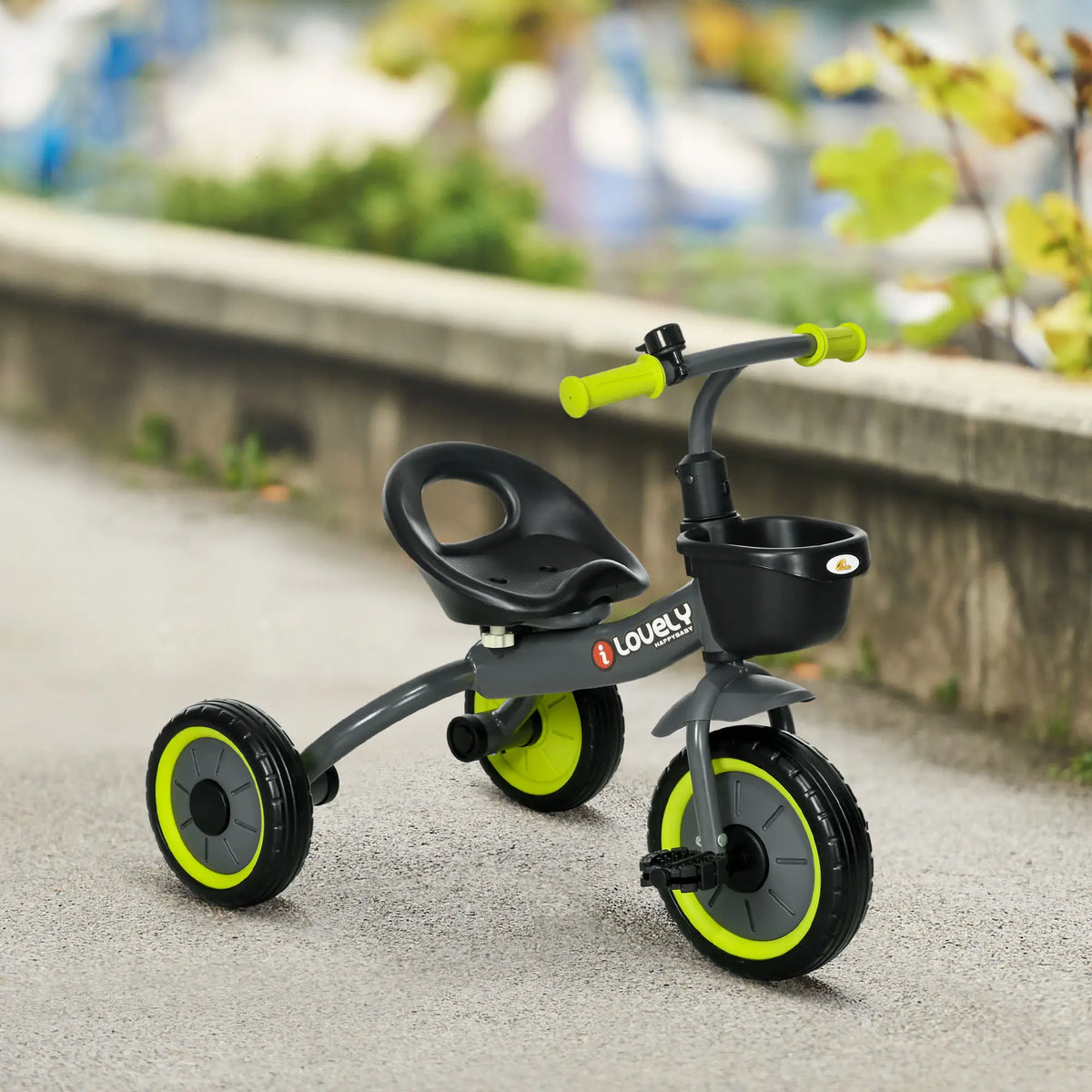 Toddler Tricycle for 2-5 Year Olds, Adjustable Seat, Basket, Bell, Black Tricycles for Kids at Gallery Canada