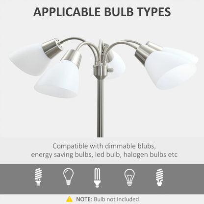 Arc Tree Floor Lamp, 5 Adjustable Rotating Lights, Satin Nickel Floor Lamps & Ceiling Fan Lights at Gallery Canada