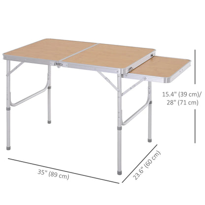 3ft Aluminum Folding Picnic Table, Portable Outdoor, 2 Adjustable Height Picnic Tables & Camping Chairs at Gallery Canada