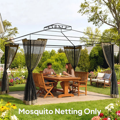 Mosquito Netting For Gazebo, 10' x 12', Black, Khaki Gazebo Sidewalls at Gallery Canada
