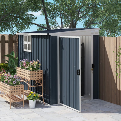 4' x 6' Outdoor Storage Shed, Metal Garden Shed with Window Sheds at Gallery Canada