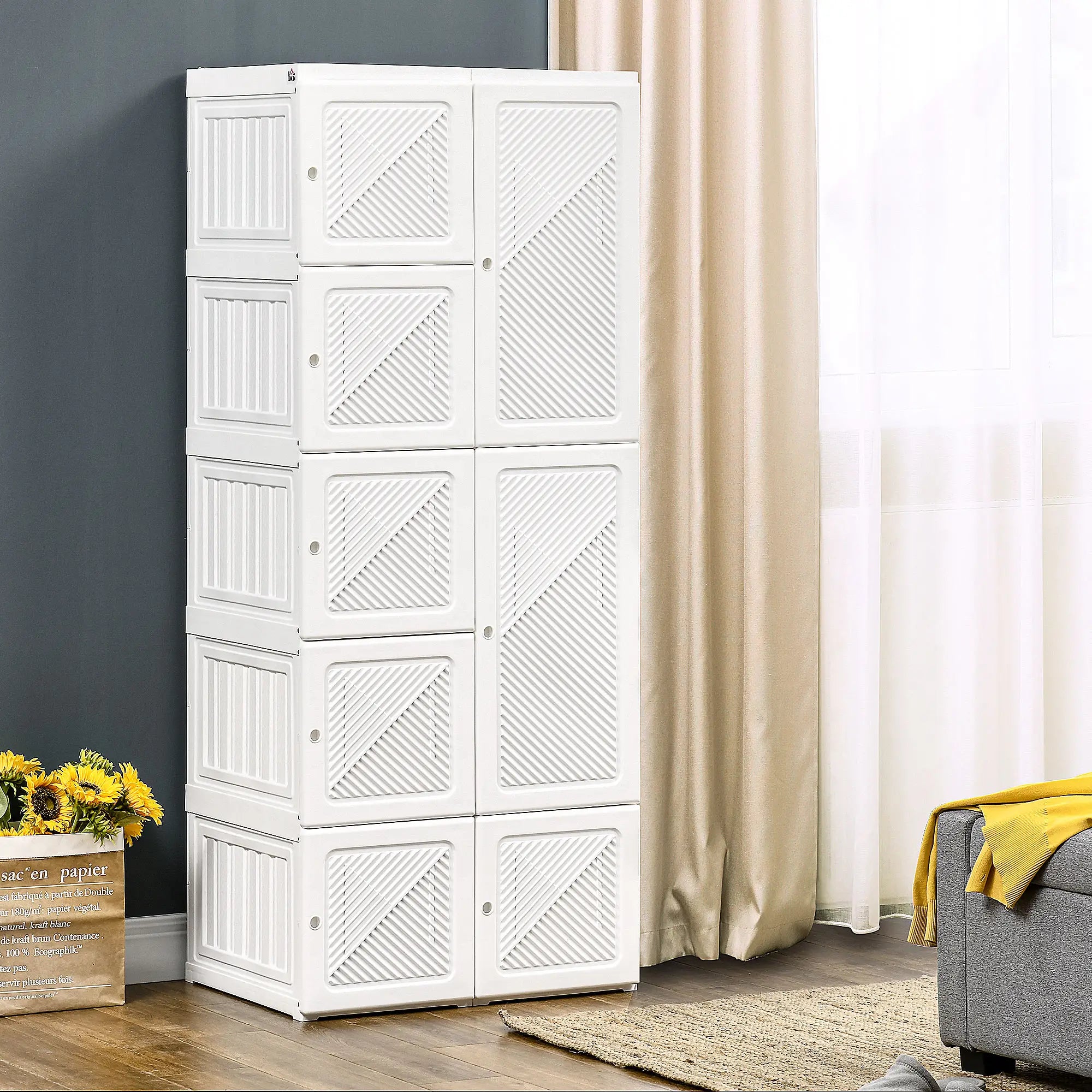Portable Wardrobe Closet, Folding Clothes Storage Organizer, White Clothing Storage at Gallery Canada
