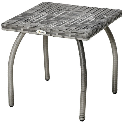 18" Rattan Coffee Table Outdoor Side Table, Grey Patio Side Tables at Gallery Canada
