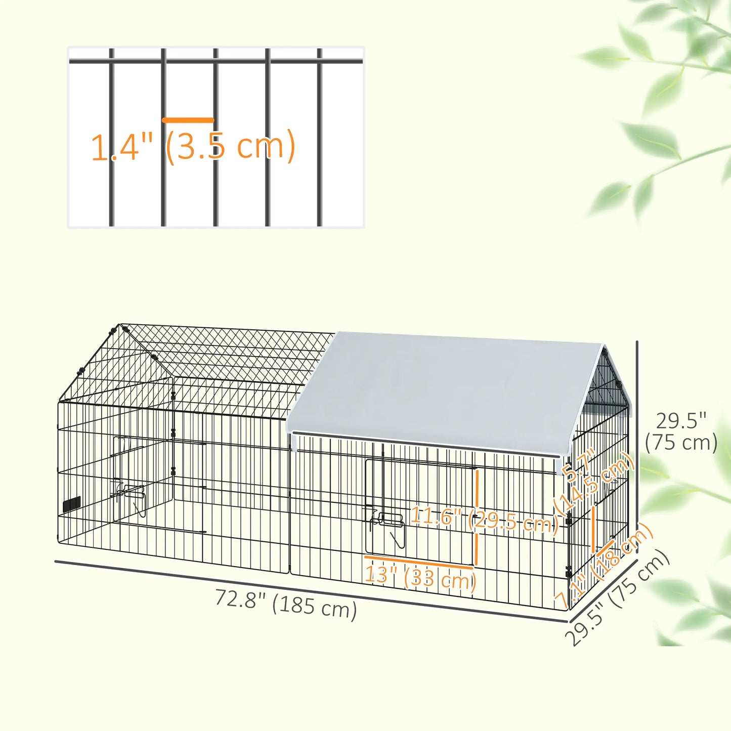 73" Small Animal Cage With Roof, Indoor Outdoor Use, Silver Chicken Coops at Gallery Canada