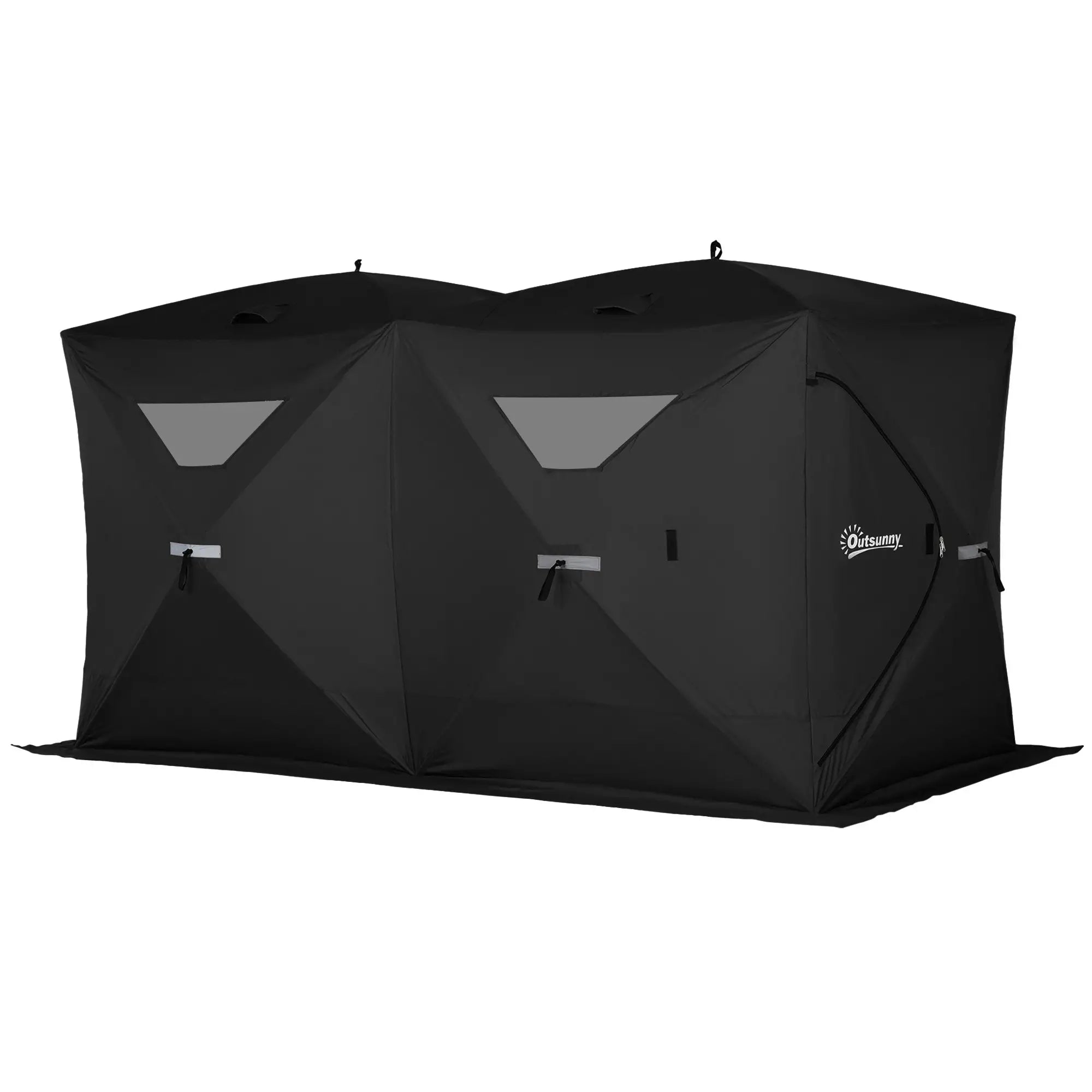 5-8 Person Pop-Up Ice Fishing Shelter, Portable Tent, Black Ice Fishing Tents Black at Gallery Canada