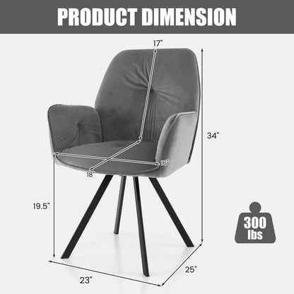 Swivel Accent Arm Chairs, Set of 2, Metal Legs, Gray Accent Chairs at Gallery Canada