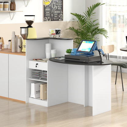Modern Reception Desk, Oval Tabletop, Black Computer Desks at Gallery Canada