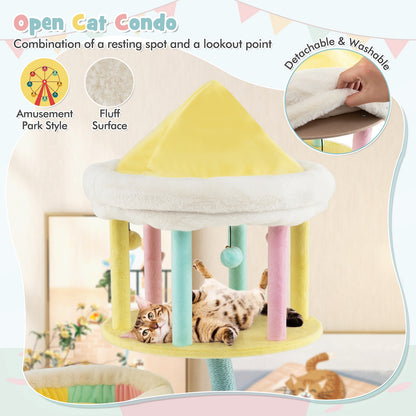 Multi-Layer Cat Tree, 2 Removable Perches, Scratching Posts Cat Trees Condos & Scratchers at Gallery Canada