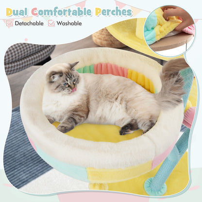 Multi-Layer Cat Tree, 2 Removable Perches, Scratching Posts Cat Trees Condos & Scratchers at Gallery Canada