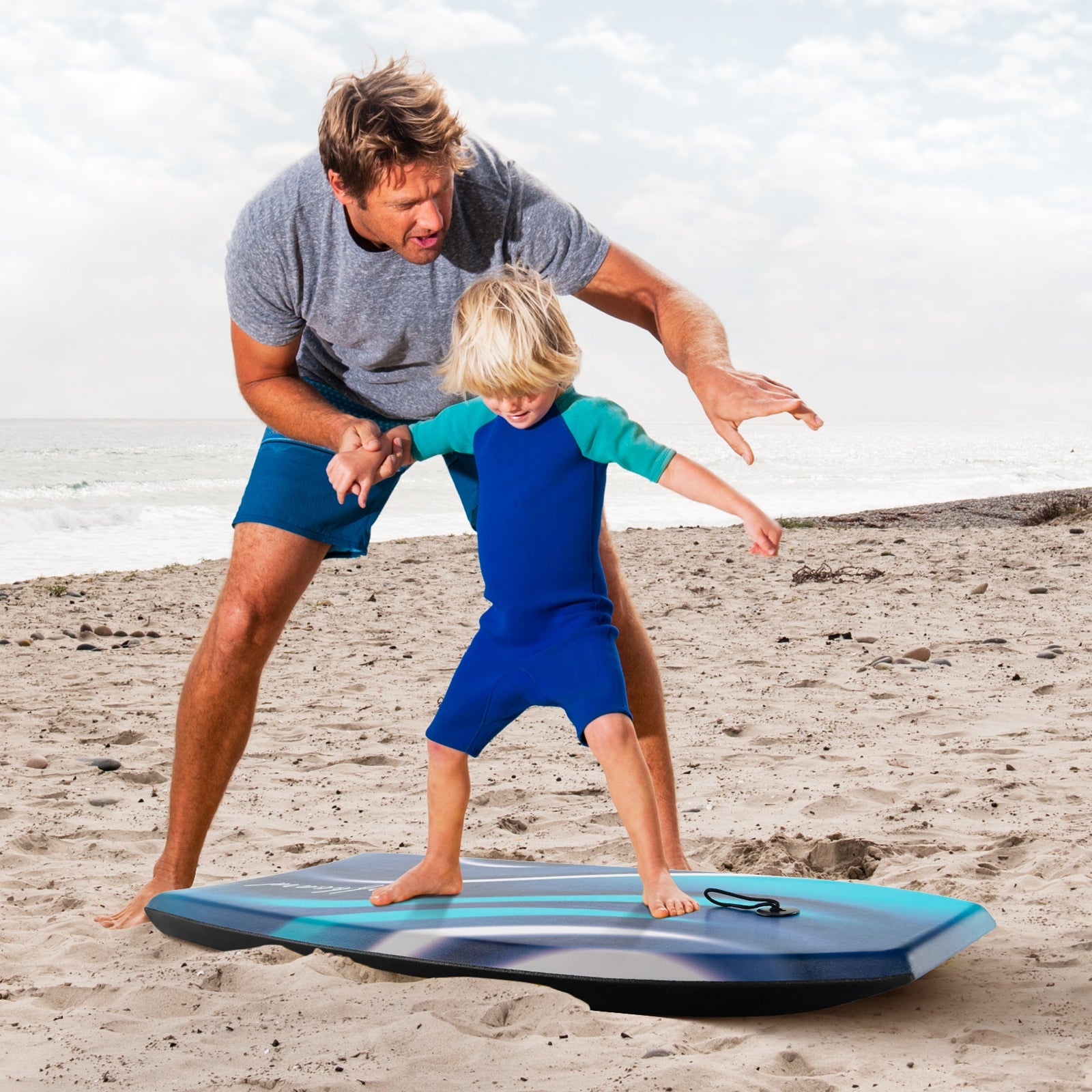 33/37/41 Inches Body Board EPS Core XPE Deck, Blue Surfing at Gallery Canada
