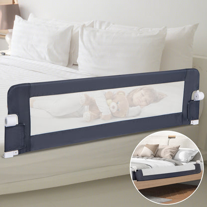 60-Inch Foldable Bed Rail, Swing Down Baby Guard, Adjustable Safety Strap, Grey Bed Rails at Gallery Canada