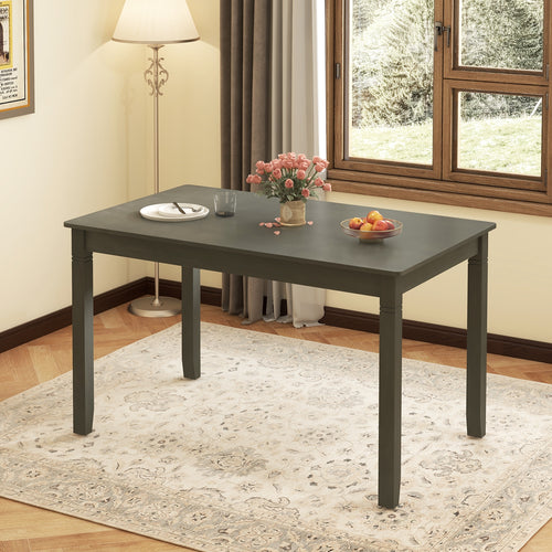 48-Inch Wooden Dining Table For 4, Rectangular Kitchen Table, Gray
