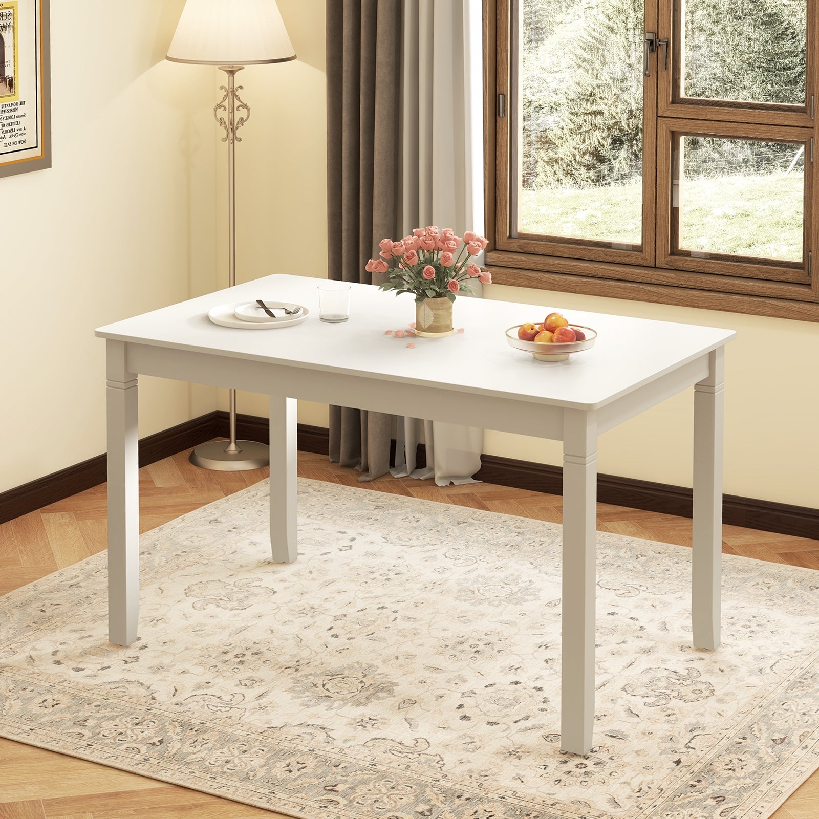 48-Inch Wooden Dining Table For 4, Rectangular Kitchen Table, White Dining Tables at Gallery Canada