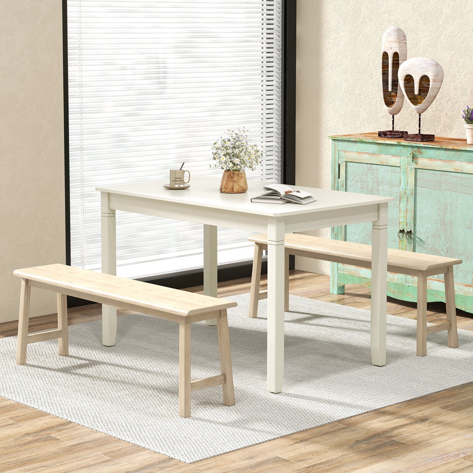 48-Inch Wooden Dining Table For 4, Rectangular Kitchen Table, White Dining Tables at Gallery Canada