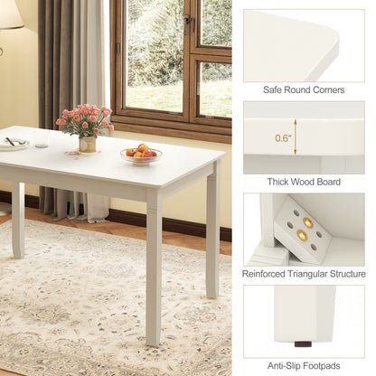 48-Inch Wooden Dining Table For 4, Rectangular Kitchen Table, White Dining Tables at Gallery Canada