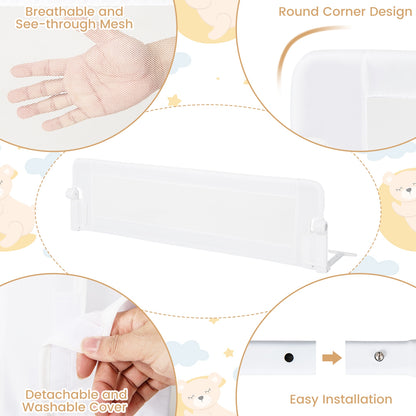 60-Inch Foldable Baby Bed Rail, Adjustable Safety Strap, White Bed Rails at Gallery Canada