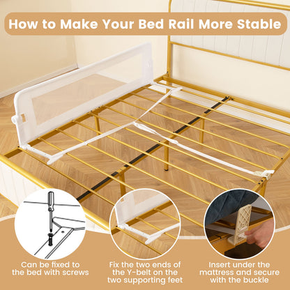 60-Inch Foldable Baby Bed Rail, Adjustable Safety Strap, White Bed Rails at Gallery Canada