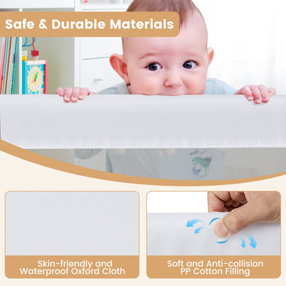 60-Inch Foldable Baby Bed Rail, Adjustable Safety Strap, White Bed Rails at Gallery Canada