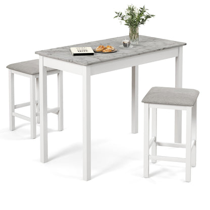 3-Piece Bar Table Set, Dining Table And 2 Bar Stools, White Dining Room Sets at Gallery Canada