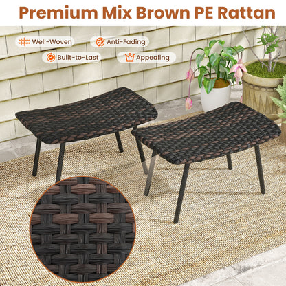 All Weather Outdoor Ottomans Set, With Sturdy Metal Legs, Brown Ottomans at Gallery Canada