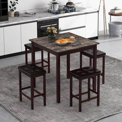 5-Piece Bar Table Set, Counter-Height Dining Table, 4 Bar Stools, Brown Dining Room Sets at Gallery Canada