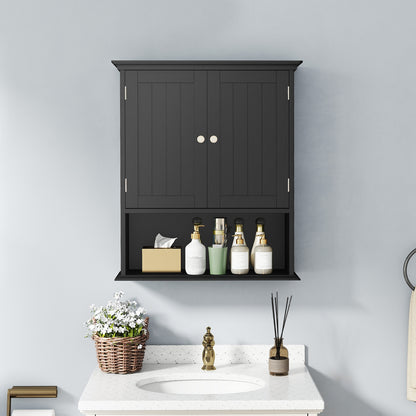 Wall Mount Bathroom Cabinet With Doors, Shelves, Black Wall Cabinets at Gallery Canada