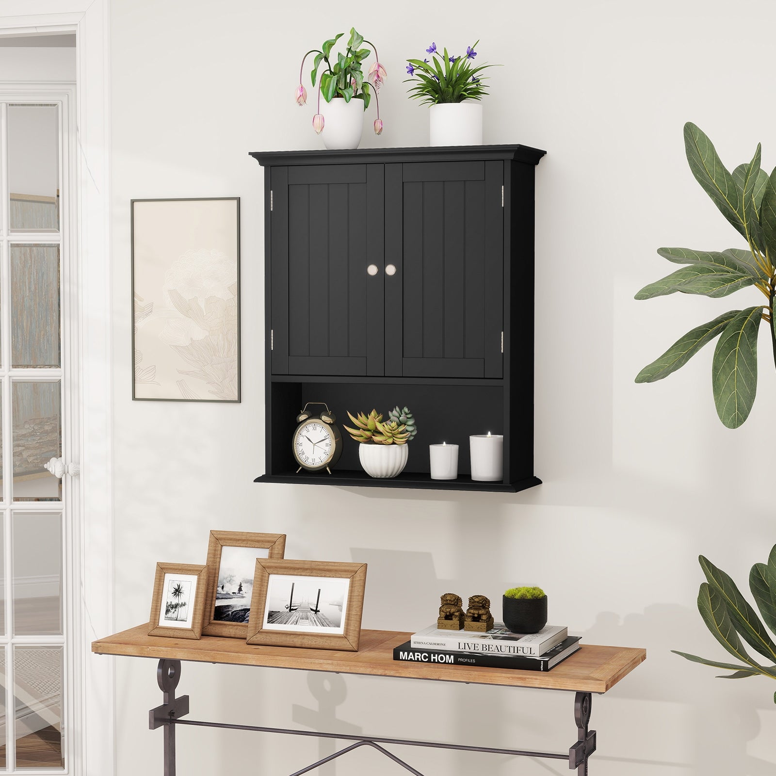 Wall Mount Bathroom Cabinet With Doors, Shelves, Black Wall Cabinets at Gallery Canada