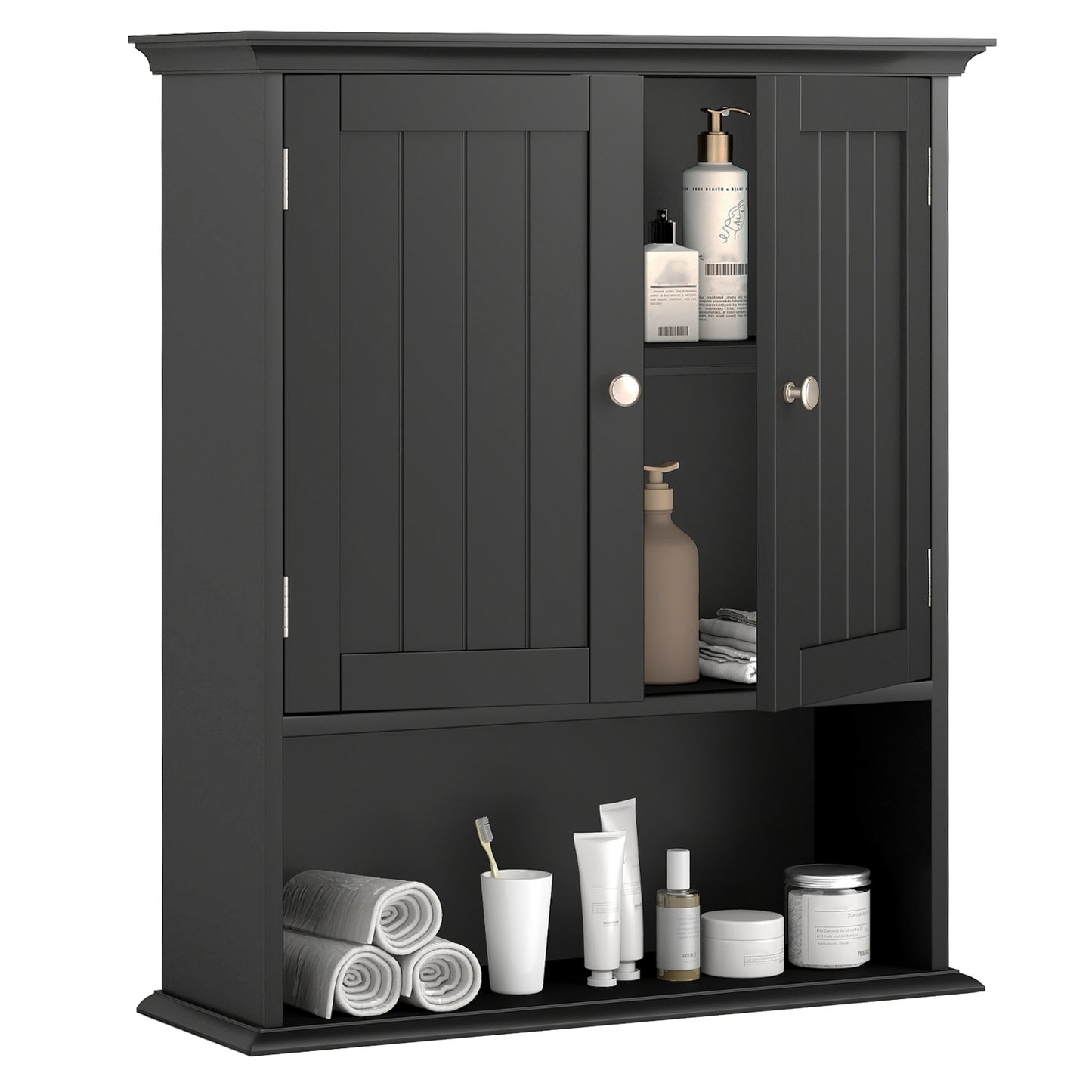Wall Mount Bathroom Cabinet With Doors, Shelves, Black Wall Cabinets at Gallery Canada