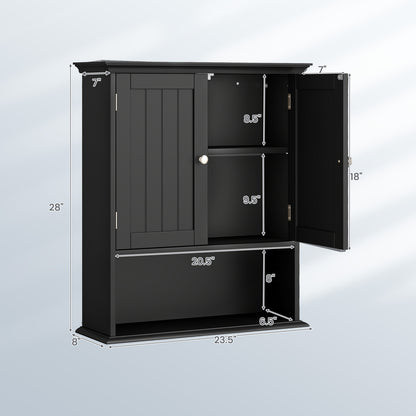Wall Mount Bathroom Cabinet With Doors, Shelves, Black Wall Cabinets at Gallery Canada