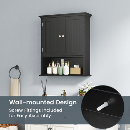 Wall Mount Bathroom Cabinet With Doors, Shelves, Black Wall Cabinets at Gallery Canada