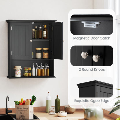 Wall Mount Bathroom Cabinet With Doors, Shelves, Black Wall Cabinets at Gallery Canada