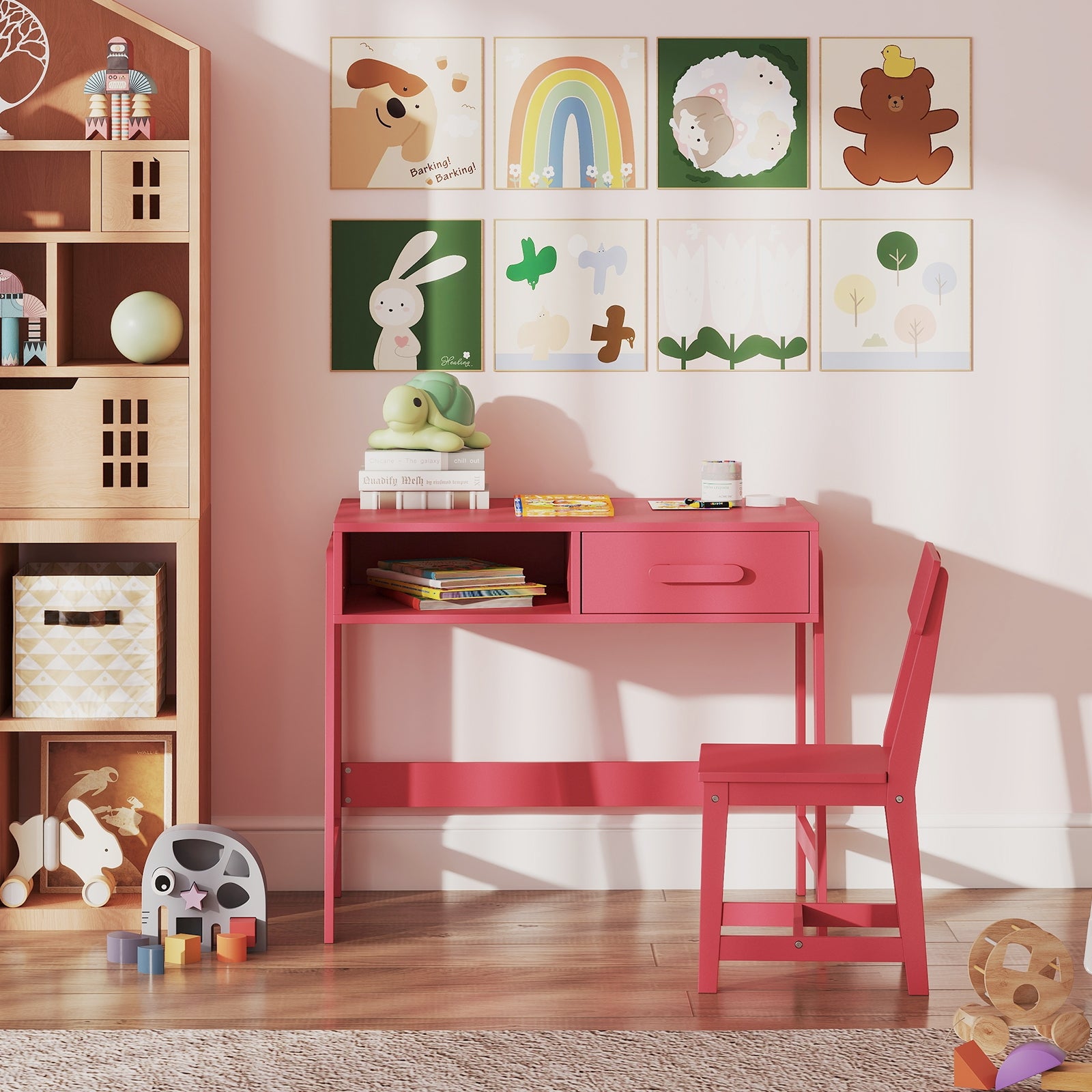 Kids Desk And Chair Set With Storage Drawer, Pink Kids Table & Chair Sets at Gallery Canada