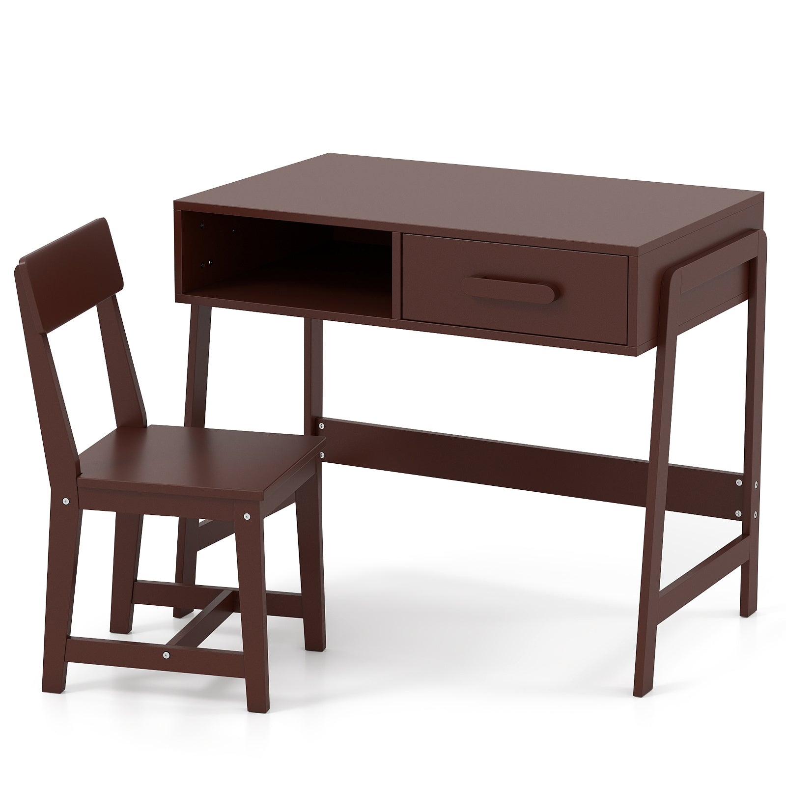 Kids Desk Chair Set With Storage Drawer Hutch, Brown Kids Table & Chair Sets at Gallery Canada