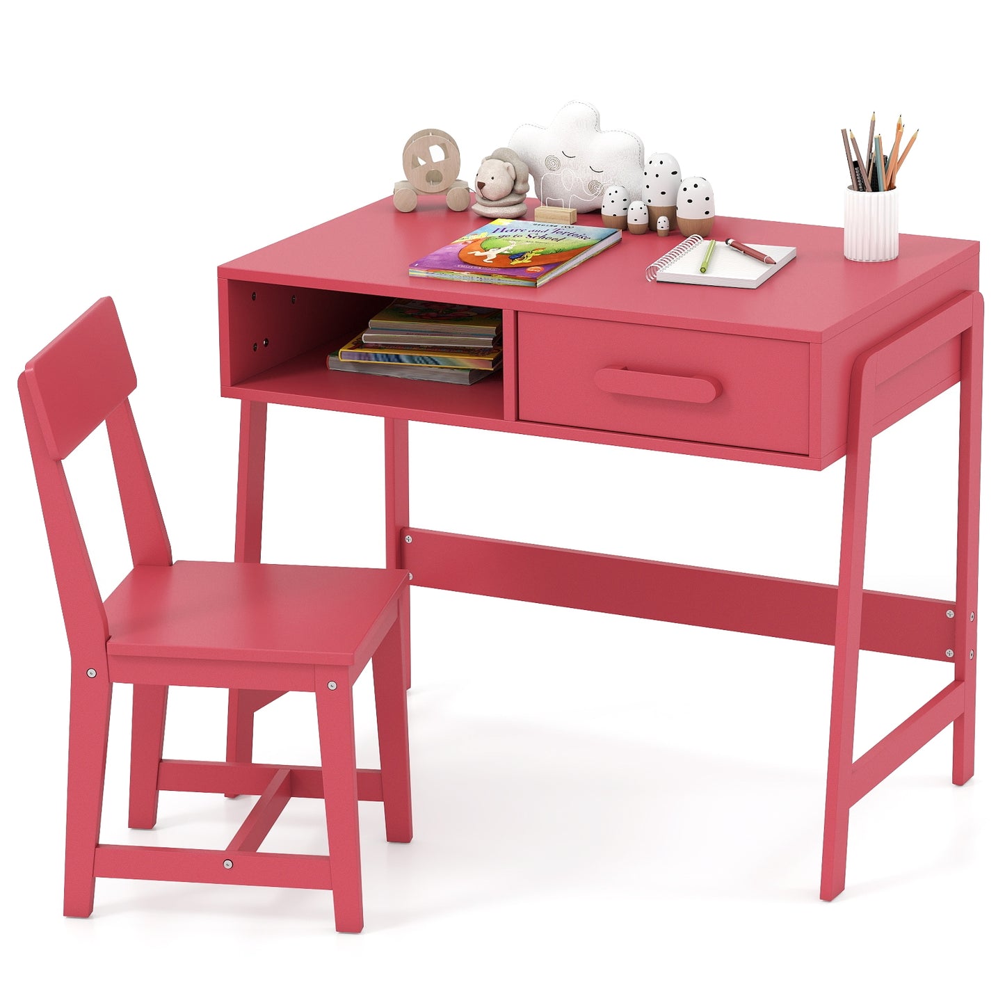 Kids Desk And Chair Set With Storage Drawer, Pink Kids Table & Chair Sets at Gallery Canada