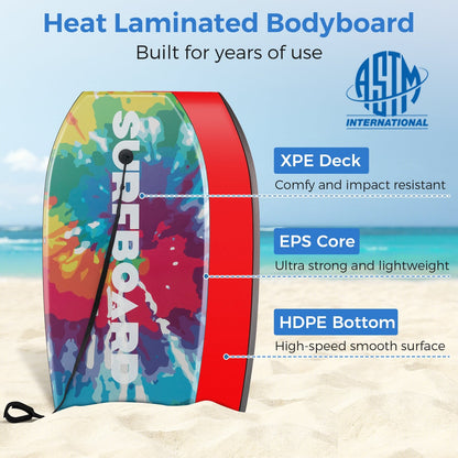 33/37/41 Inch Lightweight Body Board, EPS Core XPE Deck HDPE Bottom, Multicolor1-S Surfing at Gallery Canada