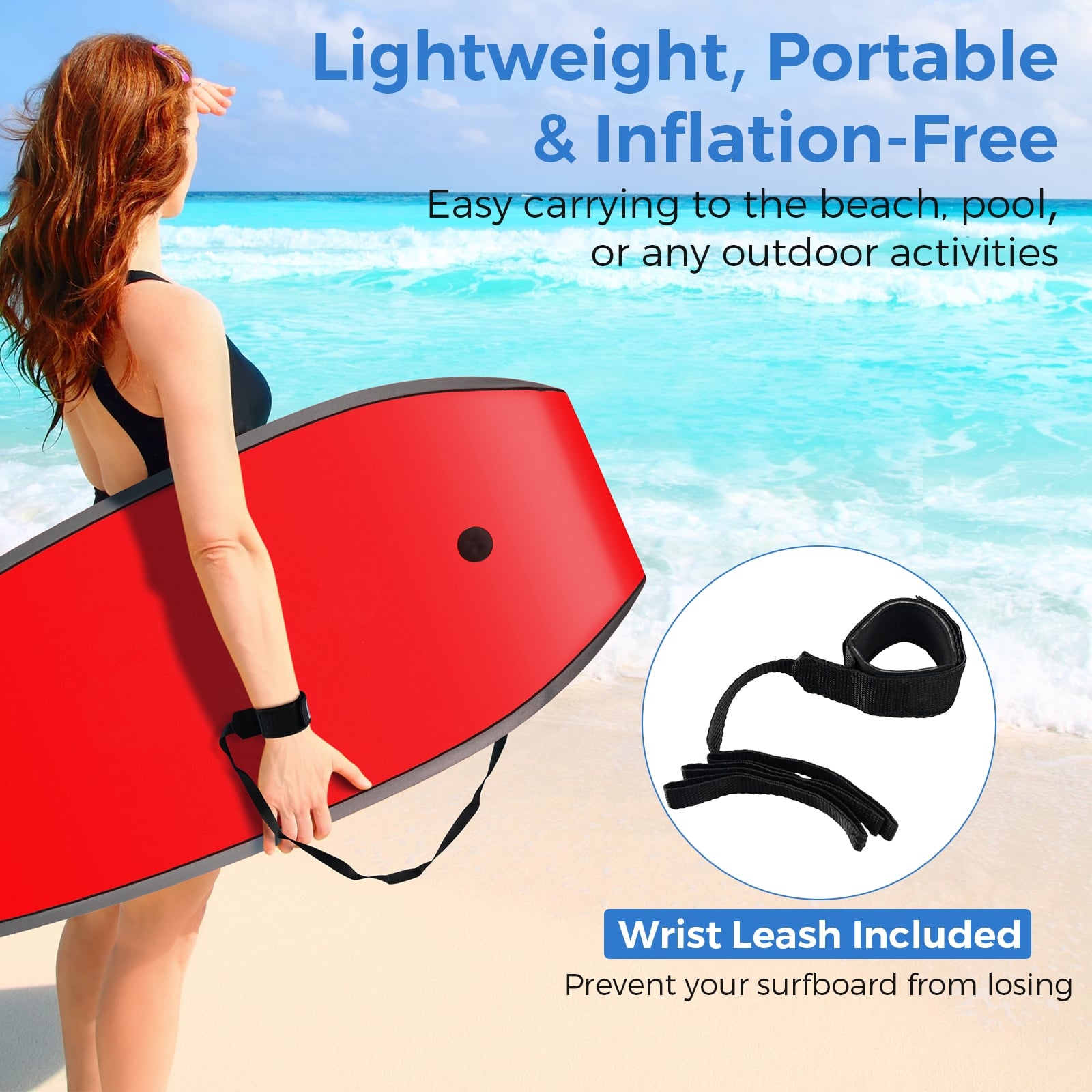 33/37/41 Inch Lightweight Body Board, EPS Core XPE Deck HDPE Bottom, Multicolor1-S Surfing at Gallery Canada