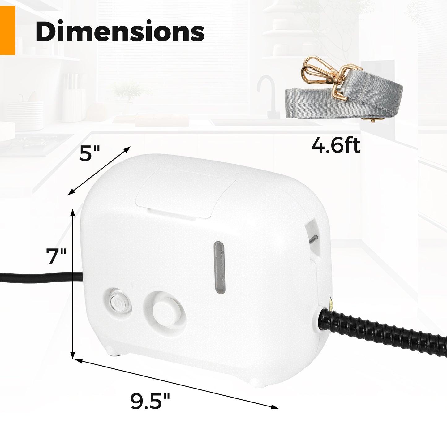 1500W Portable Steam Cleaner, 34 oz Water Tank, White Vacuums & Cleaners at Gallery Canada