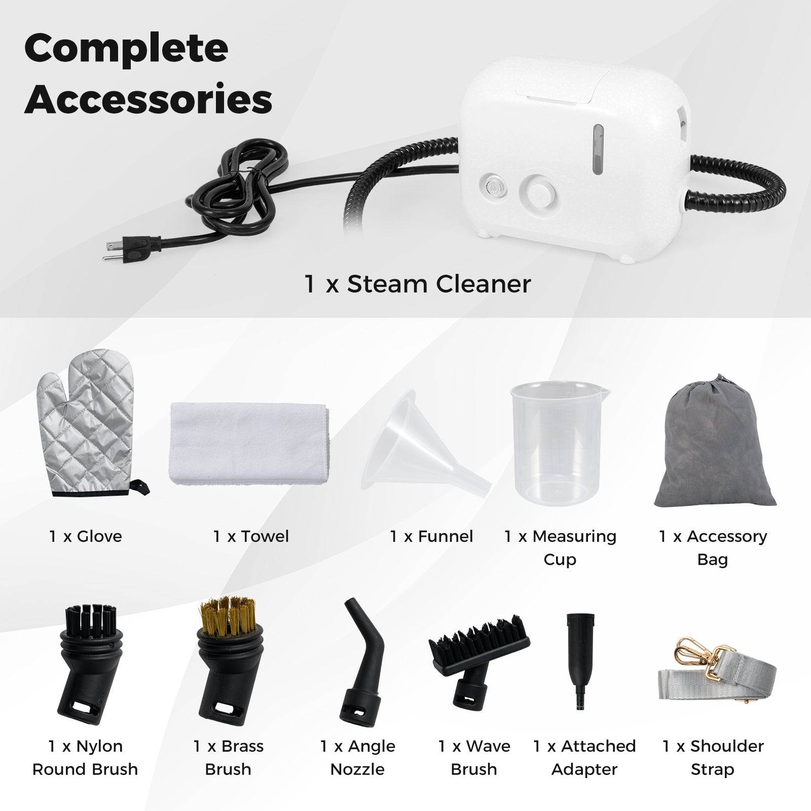 1500W Portable Steam Cleaner, 34 oz Water Tank, White Vacuums & Cleaners at Gallery Canada